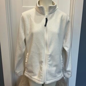 Vintage WOOLRICH Women’s‎ White Full Zip Front Fleece Jacket Petite Size Medium